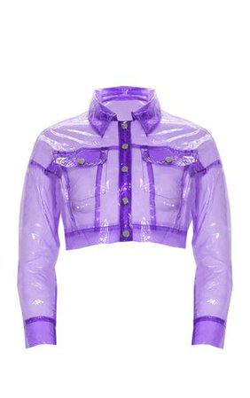 Lilac Transparent Crop Jacket | PrettyLittleThing