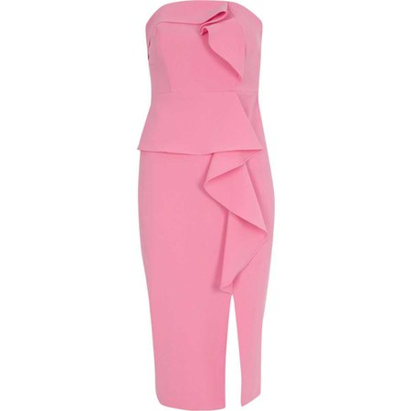 Pink side frill bodycon dress - Bodycon Dresses - Dresses - women