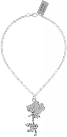 Chopova Lowena: Silver Rose Small Chain Necklace | SSENSE