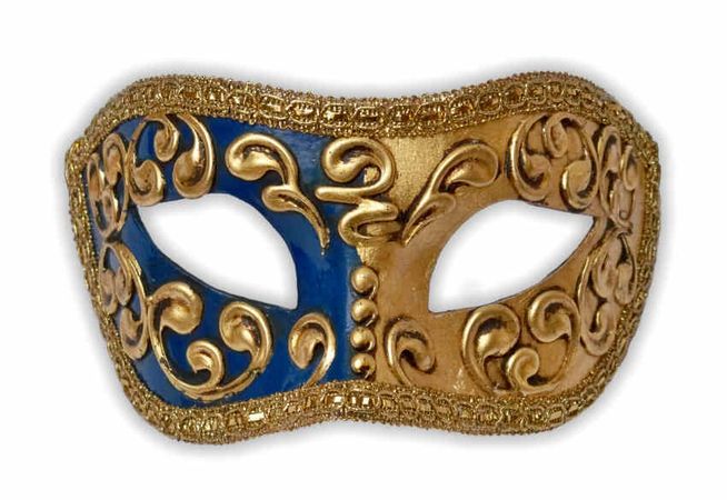 blue and gold mask