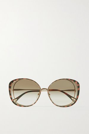 Gold Oversized round-frame acetate and gold-tone sunglasses | Chloé | NET-A-PORTER