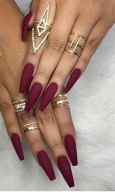 matte maroon nails - Google Search