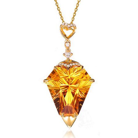 citrine necklace gold