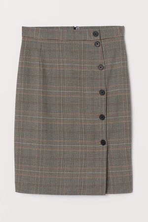 Knee-length Skirt - Brown