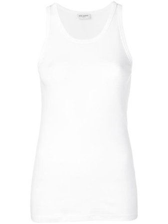 Shop white Saint Laurent fitted tank top with Express Delivery - Farfetch