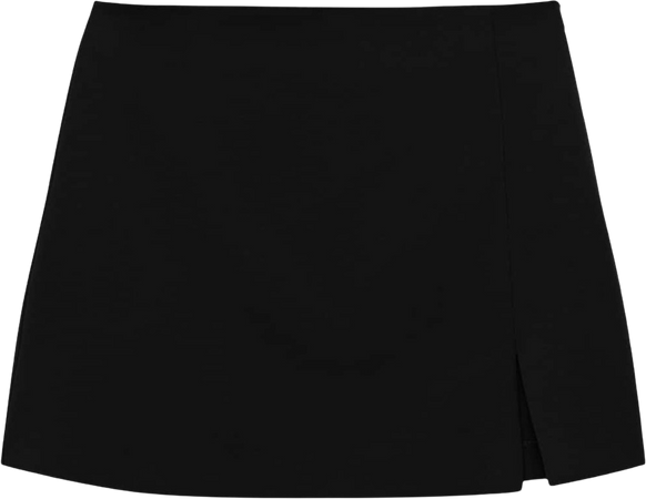 black mini skirt with split