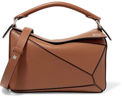 Puzzle Small Textured-leather Shoulder Bag - Tan