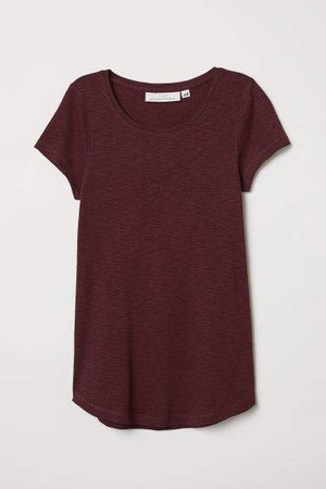 Short-sleeved Jersey Top - Red