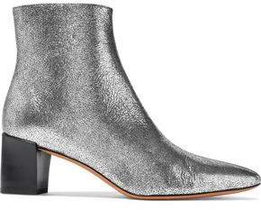Lanica Metallic Cracked-leather Ankle Boots