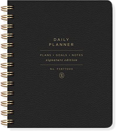Amazon.com: Fringe Studio Non-Dated Daily Planner, 160 pages,6 x 7.25 Inches, Twin-Ring Spiral Binding, Standard Black (877003) : Office Products