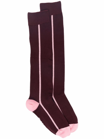 GANNI Contrast Stripe Long Socks