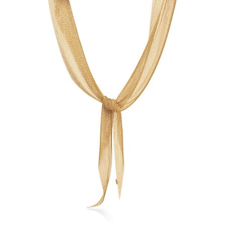 Elsa Peretti® Mesh scarf necklace in 18k gold, large. | Tiffany & Co.
