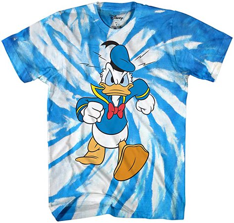 Amazon.com: Disney Donald Duck Wash Tie Dye World Disneyland Funny Mens Adult Graphic Costume Humor Apparel Tee T-Shirt (Blue White Tie Dye, Large): Clothing