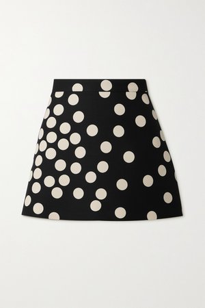 Black Polka-dot wool and silk-blend shorts | Valentino | NET-A-PORTER