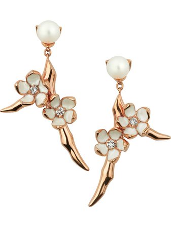 cherry blossom earrings rose-gold