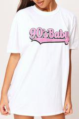 White 90'S Baby Oversized Tshirt | T-shirt | I SAW IT FIRST