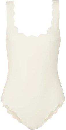 Palm Springs Scalloped Swimsuit - White