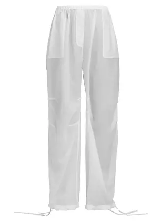 Shop FERRAGAMO Semi-Sheer Oversized Silk Pants | Saks Fifth Avenue