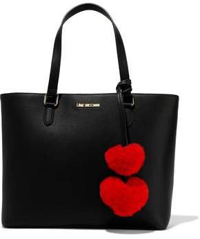 Pompom-embellished Faux Leather Tote