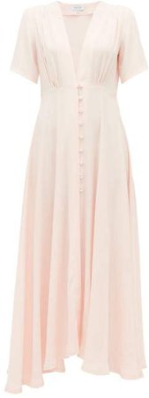 Carolina Short Sleeved Cady Dress - Womens - Light Pink