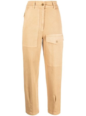 Nude elasticated-waist multi-pocket Straight Trousers - Farfetch
