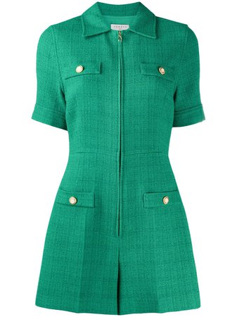 Shop green Sandro Paris Jacky short sleeve playsuit with Express Delivery - Farfetch