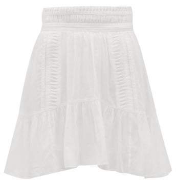 Laray Ruffled Hem Cotton Mini Skirt - Womens - White