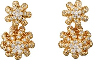 CRN8515141 - Cactus de Cartier earrings - Yellow gold, diamonds - Cartier