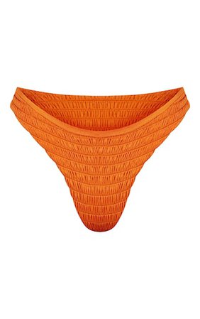 Burnt Orange Crinkle Bikini Bottom | PrettyLittleThing