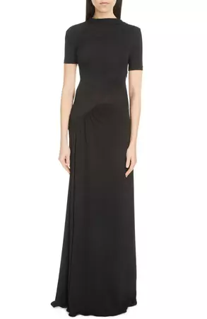 Givenchy Ruched Short Sleeve Jersey Gown | Nordstrom