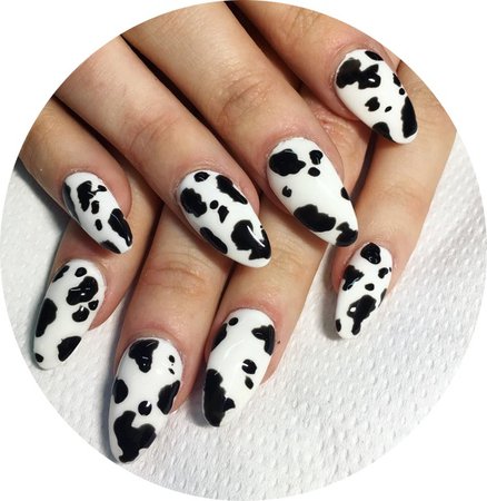 cow print nail art