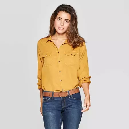 Women's Long Sleeve Collared Button-Down Shirt - Universal Thread™ : Target
