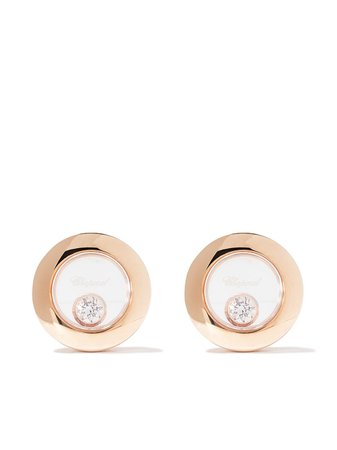 Chopard 18kt rose gold Happy Diamonds Icons ear pins - FARFETCH