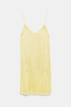 FRINGED DRESS - View all-DRESSES-WOMAN-SALE | ZARA United States yellow