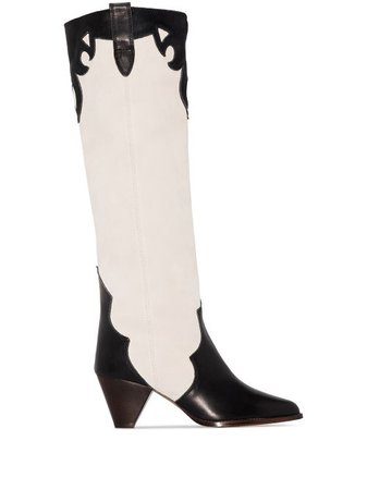 Shop black Isabel Marant Sue panelled Western boots with Express Delivery - Farfetch