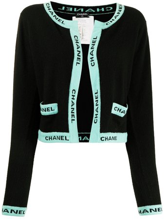 Chanel Chanel Pre-Owned 1995 logo-trim Cashmere Cardigan - Farfetch