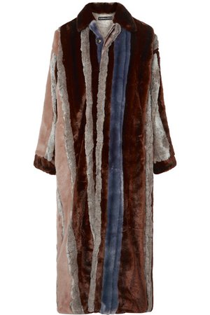 Y/PROJECT | Paneled faux fur and tartan twill coat | NET-A-PORTER.COM