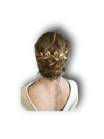 gold laurel tree leaf hair accessories