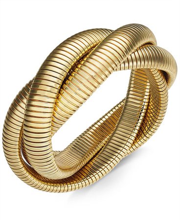 Alfani Gold-Tone Herringbone Chain Twisted Bangle Bracelet & Reviews - Bracelets - Jewelry & Watches - Macy's