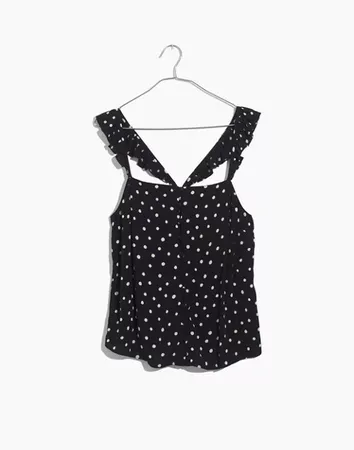 Ruffle-Strap Cami Top in Painted Dots