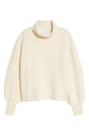 Nordstrom Puff Sleeve Wool & Cashmere Turtleneck Sweater | Nordstrom