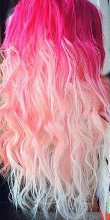 pink wavy hair