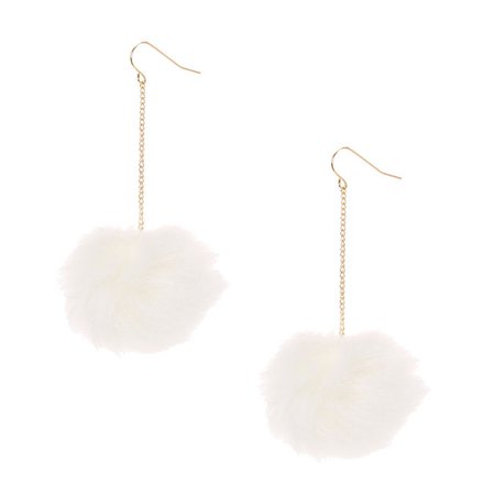 white pom pom earrings - Pesquisa Google