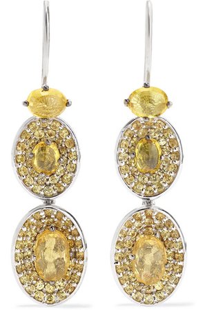 Amrapali | 18-karat white gold sapphire earrings | NET-A-PORTER.COM