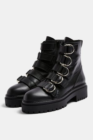 AQUARIUS Black Chunky Leather Boots | Topshop