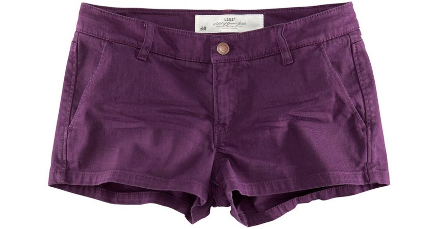 purple denim booty shorts