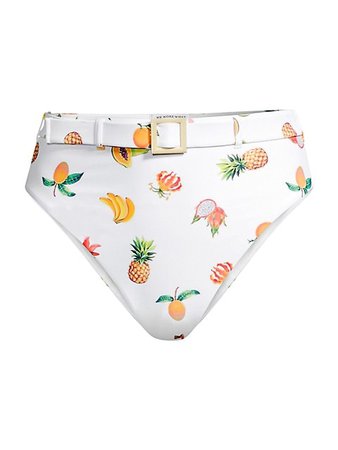 WeWoreWhat Emily Fruit Print Belted High-Waisted Bikini Bottoms | SaksFifthAvenue
