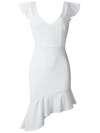 White Bodycon Fishtail Dress