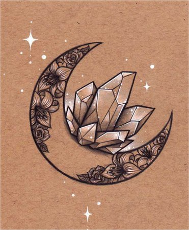 crystal moon tattoo