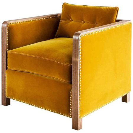 mustard yellow art deco armchair
